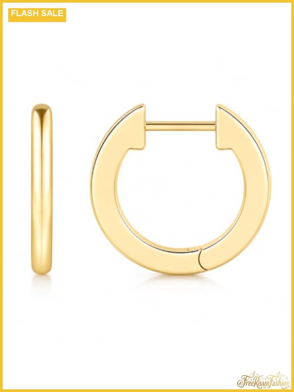 14K Gold Plated Huggie Hoop Earrings for Women Hypoallergenic Small Lightweight